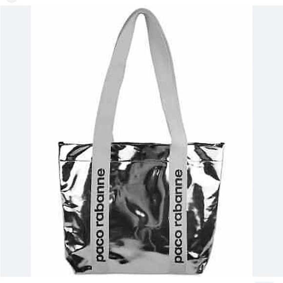 PACO RABANNE SILVER SPACE SHOPPING BAG/ TOTE - Picture 1 of 12